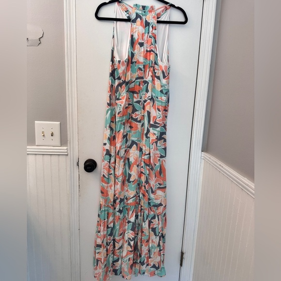 Nine West Tiered Peasant Floral Maxi Dress Size L - Picture 8 of 12